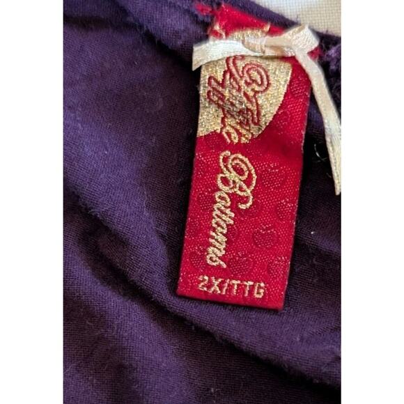 VTG Apple Bottoms Shirt Adult 2X Purple Long Sleeve Women's Deep V Back Y2K - Picture 4 of 9